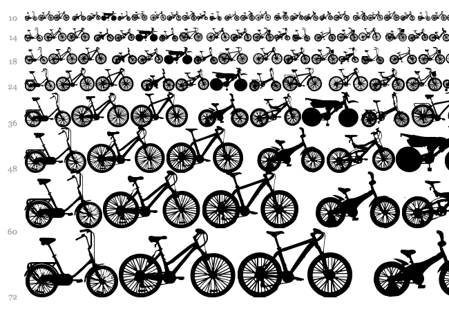 Bicycle TFB font waterfall